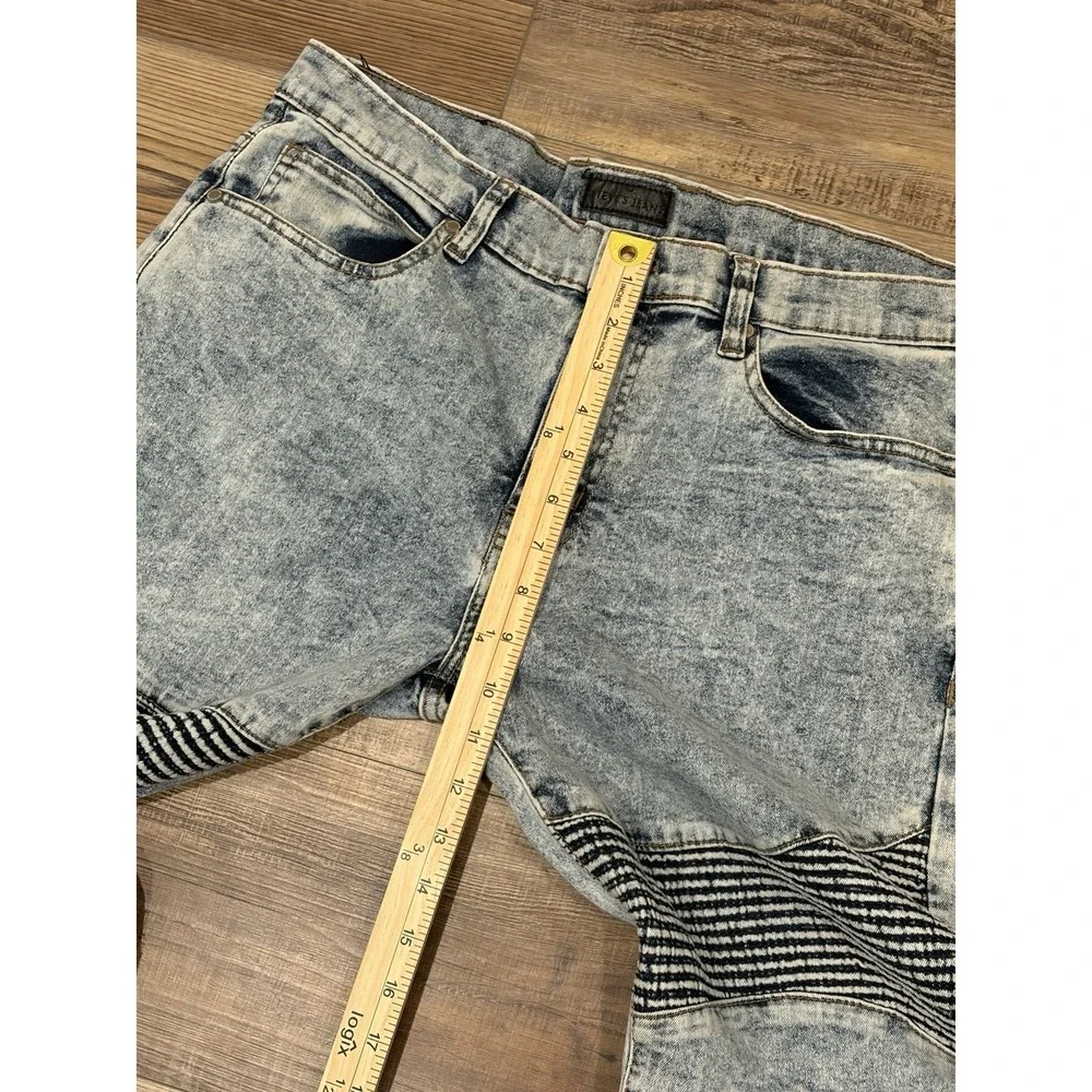 Steve's Jeans Men Size 34x32 Acid Wash Street Wear Moto Biker Striaght Mid Rise